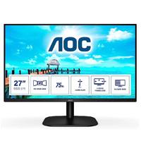 MONITOR LED AOC 27 IPS ULTRA SLIM  /  NEGRO  /  HDMI Y VGA  /  ASPECTO 169  /  TIEMPO DE RESPUESTA 8 MS  /  RESOLUCIN 1920X1080  /  VESA 100X100 MM  /  CONTRASTE 20,000,0001  /  BRILLO 250 CD / M2 /  