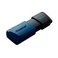 MEMORIA KINGSTON 64GB USB 3.2 GEN 1 ALTA VELOCIDAD / DATATRAVELER EXODIA M AZUL C/TAPA MÓVIL