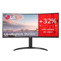 MONITOR LED LG 34WP65C-B 34 CURVO ULTRAWIDE 3440X1440, ASPECTO21:9, 160HZ, TR1MS, PANELVA, HDMI(2) DISPLAYPORT(1) AUX(1), DIVISION PANTALLA, DUAL CONTROLLER, PIP, AMD FREESYNC, CROSSHAIR, HDR10,NEGRO 
