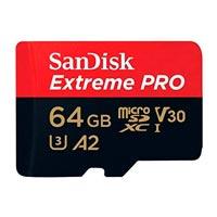 MEMORIA SANDISK MICRO SDXC 64GB EXTREME PRO 200MB / S 4K CLASE 10 A2 V30 C / ADAPTADOR (SDSQXCU-064G-GN6MA) SANDISK SDSQXCU-064G-GN6MA