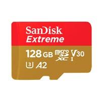 MEMORIA SANDISK EXTREME 128GB MICRO SDXC 190MB / S 4K CLASE 10 A2 V30 C / ADAPTADOR SANDISK SDSQXAA-128G-GN6MA