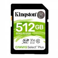 MEMORIA FLASH SD KINGSTON SDXC CANVAS SELECT 512GB 100R CL10 UHS-I V30(SDS2 / 512GB) KINGSTON SDS2/512GB