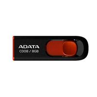 MEMORIA ADATA 16GB USB 2.0 C008 RETRACTIL NEGRO- ROJO ADATA AC008-16G-RKD