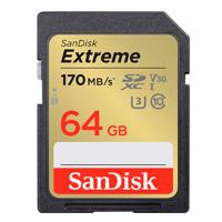 MEMORIA SANDISK SDXC 64GB EXTREME 170MB / S 4K CLASE 10 U3 V30 SDSDXV2-064G-GNCIN SANDISK SDSDXV2-064G-GNCIN