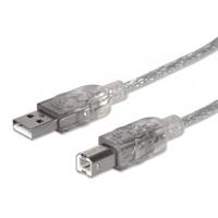 CABLE USB,MANHATTAN,333405, V2.0 A-B 1.8M, PLATA MANHATTAN 333405