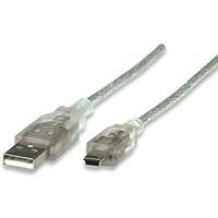 CABLE USB,MANHATTAN,333412, V2.0 A-MINI B 1.8M PLATA MANHATTAN 333412