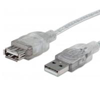 CABLE USB,MANHATTAN,340496, V2.0 EXT. 3.0M PLATA MANHATTAN 340496