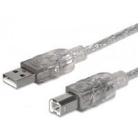 CABLE USB,MANHATTAN,340458, V2.0 A-B  3.0M, PLATA MANHATTAN 340458