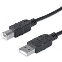CABLE USB,MANHATTAN,33382, V2.0 A-B  3.0M, NEGRO MANHATTAN 333382