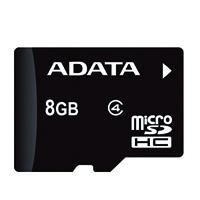 MEMORIA ADATA MICRO SDHC 8GB CLASE 4 C / ADAPTADOR ADATA AUSDH8GCL4-RA1