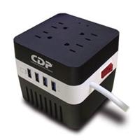 REGULADOR CDP 600VA  /  300W, 4 CONTACTOS, 4 PUERTOS USB. INCLUYE SUPRESION DE PICOS. CDP RU-AVR 604