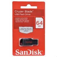 MEMORIA SANDISK 64GB USB 2.0 CRUZER BLADE Z50 NEGRO C/ROJO