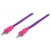 CABLE AUDIO,MANHATTAN,352826, ESTEREO 3.5MM M-M 1.0M TEXTIL MORADO / ROSA MANHATTAN 352826