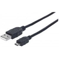 CABLE USB,MANHATTAN,325684, V2 A-MICRO B, BOLSA PVC 3.0M NEGRO MANHATTAN 325684